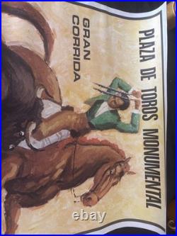 Ancienne Affiche Espagnole De Corrida Originale 1975 El Cordobés Palomo Linares