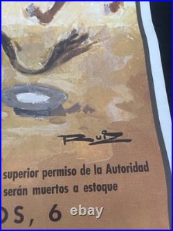 Ancienne Affiche Espagnole De Corrida Originale 1975 El Cordobés Palomo Linares
