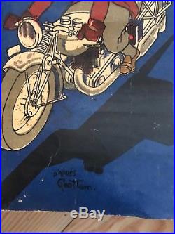 Ancienne Affiche Garage Spidoléine Automobila Géo Ham No Copy Moto Old Posters