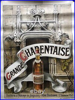 Ancienne Affiche Grande Charentaise old poster Alcool