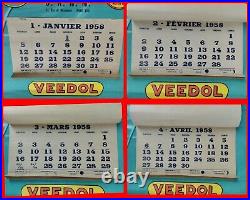 Ancienne Affiche Huile VEEDOL 1958 Pin Up calendrier vintage déco garage