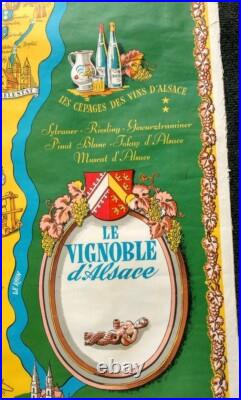 Ancienne Affiche Le Vignoble d'Alsace Michel Strasbourg Willy Fischer An 50