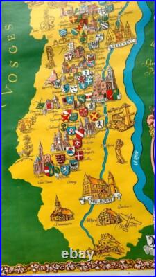 Ancienne Affiche Le Vignoble d'Alsace Michel Strasbourg Willy Fischer An 50