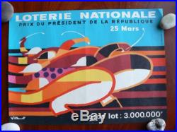 Ancienne Affiche Loterie Nationale Prix Du Président De La République Villemot