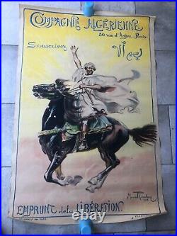 Ancienne Affiche MAURICE ROMBERG COMPAGNIE ALGERIENNE EMPRUNT DE LA LIBÉRATION