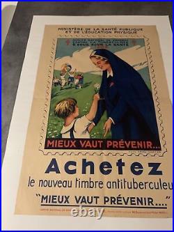 Ancienne Affiche Originale De Prévention Santé