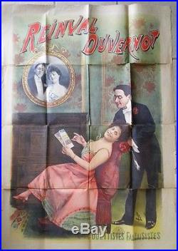Ancienne Affiche Originale Spectacle Reinval Duvernot Signée Faria Vers 1900