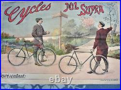 Ancienne Affiche Originale Vélo Cycles Nil Supra Ch Verneau Paris Old Poster