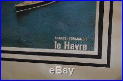 Ancienne Affiche Paquebot Le France Normandie Le Havre Southampton New York