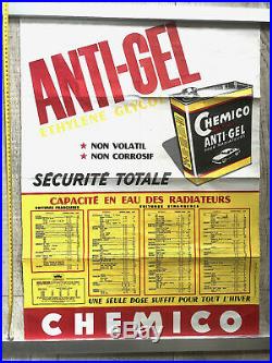 Ancienne Affiche Publicitaire Bidon Huile Anti Gel Chemico