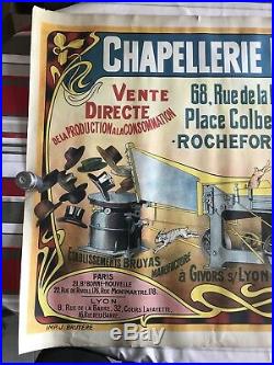 Ancienne Affiche Publicitaire Chapellerie Trois Six Marseille 1900 Commerce