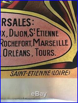 Ancienne Affiche Publicitaire Chapellerie Trois Six Marseille 1900 Commerce