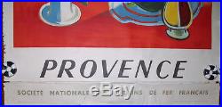 Ancienne Affiche Publicitaire S. N. C. F. Provence, Jal, 1954