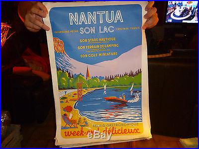 Ancienne Affiche Touristique NANTUA et son Lac (Ain) Print Vintage Poster 1960