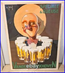 Ancienne Affiche publicitaire Brasserie Vandenkerckhoven Signé OK Gerard TBE