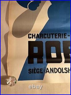 Ancienne Affiche publicitaire Charcuterie ROESS Art Déco 1933 Leon Dupin Paris