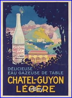 Ancienne Grande affiche vintage 100x 140 signée 1923 Chatel-Gyon