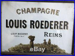 Ancienne Pub Affiche Sous Verre Louis ROEDERER champagne Old Poster Alcool 1930