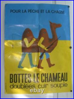 Ancienne affiche Bottes Le Chameau pour la pêche et la chasse