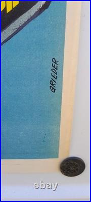 Ancienne affiche GRIEDER 60 x 40 SARDINE DE BRETAGNE ET DE VENDEE année 40-50