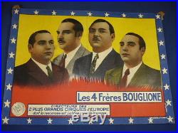 Ancienne affiche Les 4 frères BOUGLIONE Cirque d'hiver Art Forain circus poster