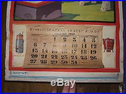 Ancienne affiche calendrier fromage ferme agriculture ernest ronot 1929