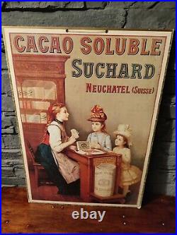 Ancienne affiche cartonné chocolat Suchard