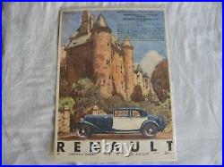 Ancienne affiche cartonnée pub. RENAULT Monastella et Vivastella 1931