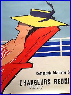Ancienne affiche original vintage poster RELAX RENE GRUAU BATEAU PAQUEBOT
