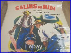 Ancienne affiche originale Salins du Midi Montpellier chez Azémard Nimes. Rare