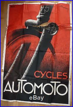 Ancienne affiche publicité de vélo AuTomoTo cycle antique poster publicity