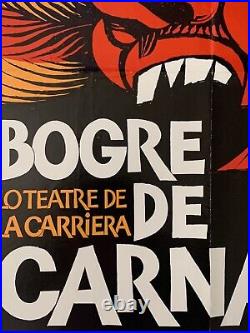 Ancienne affiche publicitaire Bogre de Carnaval Teatre de la Carrièra Très Rare