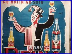 Ancienne affiche publicitaire limonade Reina Lille illustration de Cerutti