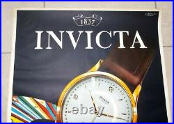 Ancienne affiche vintage montre INVICTA watch 17 JEWELS ANTIMAGNETIC 40/50s