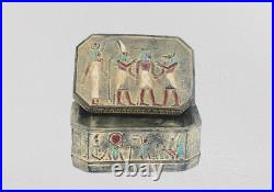 Ancienne boîte à bijoux égyptienne antique Anubis Ramses Horus Isis Egypte BC