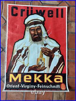 Ancienne et originale affiche publicitaire tabac Cruwell MEKKA 1950 Vintage