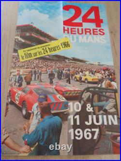 Andre Delourmel Affiche Ancienne Auto 24h 24 Heures Du Mans 1967 Vintage Poster