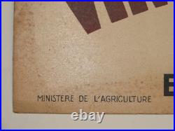 André GALLAND Vins de France, affichette cartonnée originale datée 1937