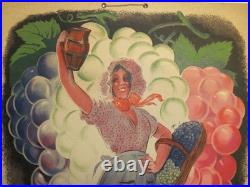 André GALLAND Vins de France, affichette cartonnée originale datée 1937