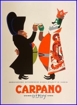 Armando Testa, 1960s Carpano (Napoleone) Original affiche c. A. Cm 100 x 70