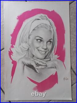 Aslan Lot De 5 Affiches / Posters Dessins Au Crayon Papier Sur Fond Couleur