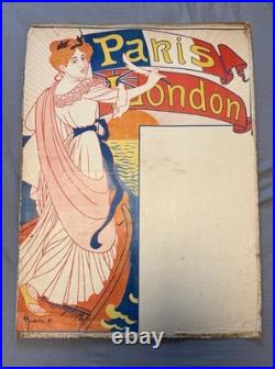 Auguste Roubille Rare Affiche Originale Art Nouveau entoilée Paris London Auguste Roubille Rare Affiche Originale Art Nouveau entoilée Paris London