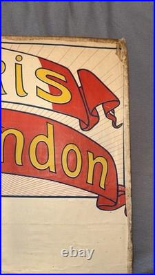 Auguste Roubille Rare Affiche Originale Art Nouveau entoilée Paris London Auguste Roubille Rare Affiche Originale Art Nouveau entoilée Paris London