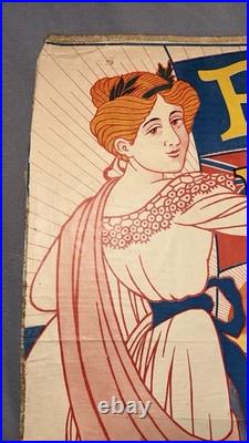 Auguste Roubille Rare Affiche Originale Art Nouveau entoilée Paris London Auguste Roubille Rare Affiche Originale Art Nouveau entoilée Paris London