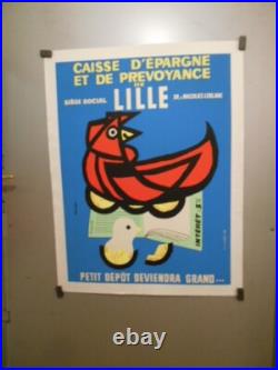 Authentique Affiche Ancienne Caisse D'epargne Et De Prevoyance A Lille