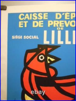 Authentique Affiche Ancienne Caisse D'epargne Et De Prevoyance A Lille