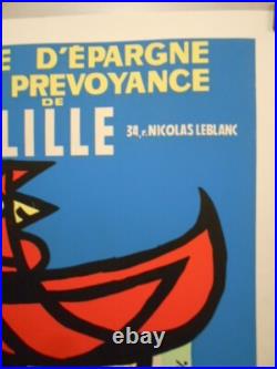 Authentique Affiche Ancienne Caisse D'epargne Et De Prevoyance A Lille