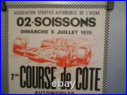 Authentique Affiche Ancienne Course De Cote A Soissons