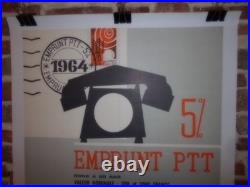 Authentique Affiche Ancienne Emprunt 5% Ptt 1964