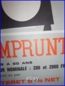 Authentique Affiche Ancienne Emprunt 5% Ptt 1964